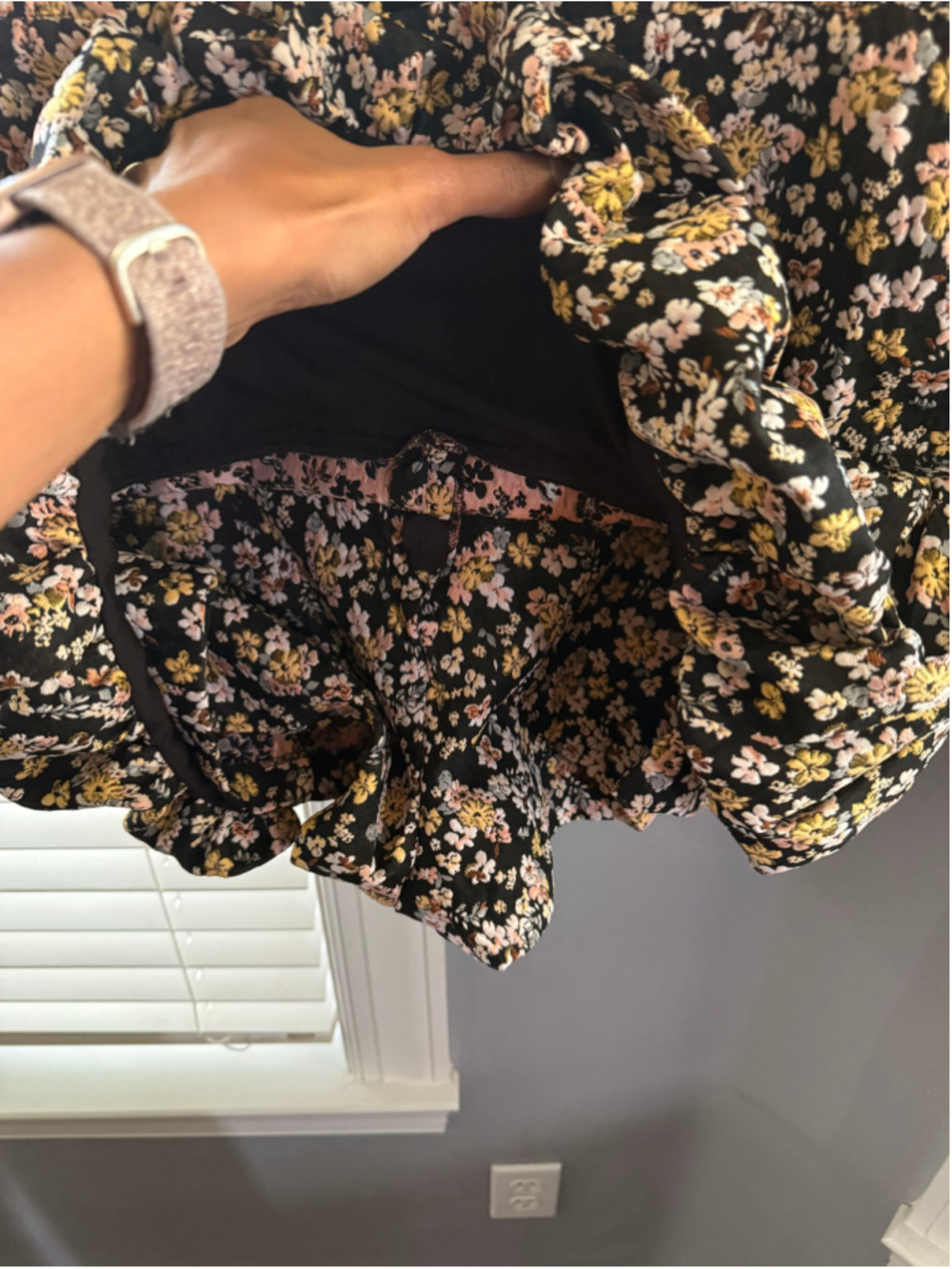 Women's Amanda Uprichard Floral Mini Dress/Romper Size M Black Yellow - Picture 7 of 7